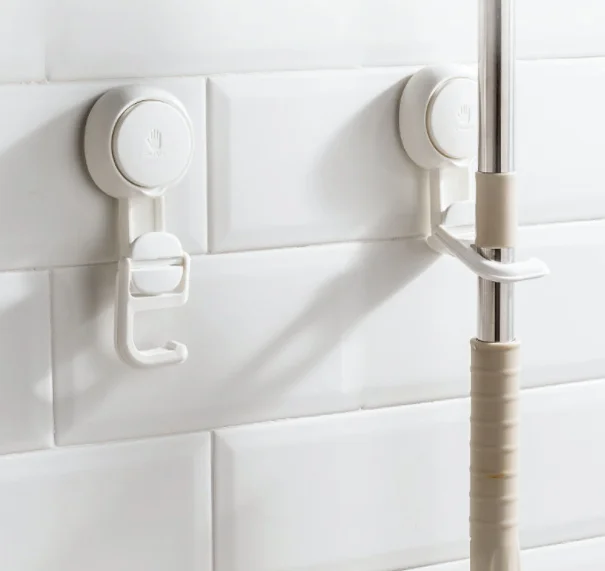 

Wonderlife mop hook vacuum sucker traceless shelf household punch-free powerful bathroom mop rack