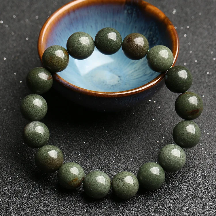 Натуральный камень энергия Кристалл зеленый браслет с призраком Рог изобилия