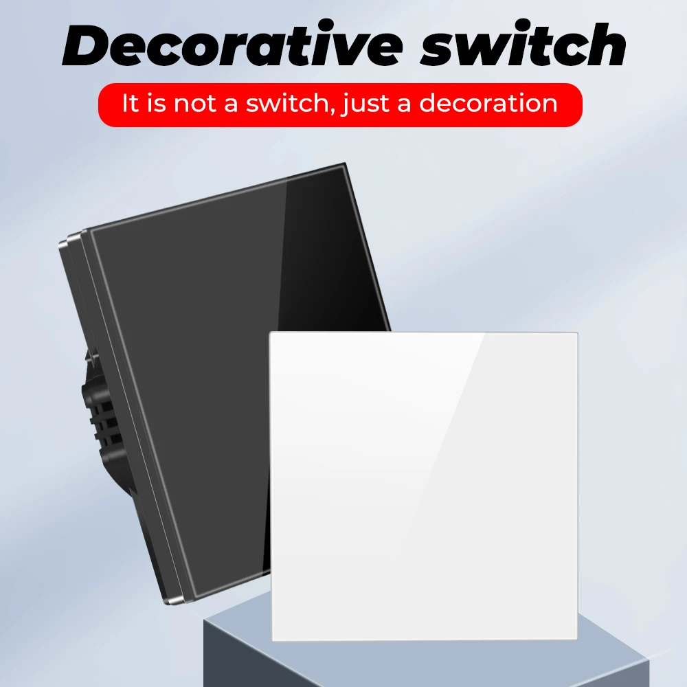 Прозрачный декоративный настенный выключатель SMATRUL нижняя коробка закаленное