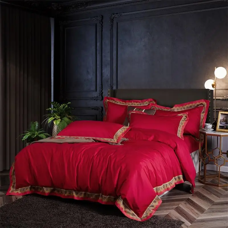 Цифровое шелковое постельное белье комплект из длинного штапельного хлопка