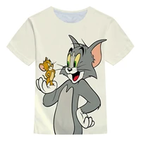 kawaii hip hop t shirt casual cat and mouse o neck t shirt summer boys and girls fashion jerry t shirt tops childrens clothing