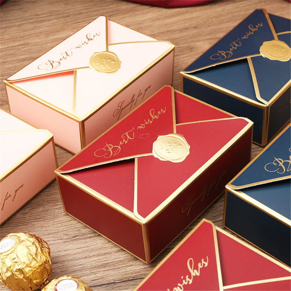 

50pcs Gift Box Packaging Envelope Shape Wedding Gift Candy Box Birthday Party Christmas Wedding Gifts for Guests Candy Bags