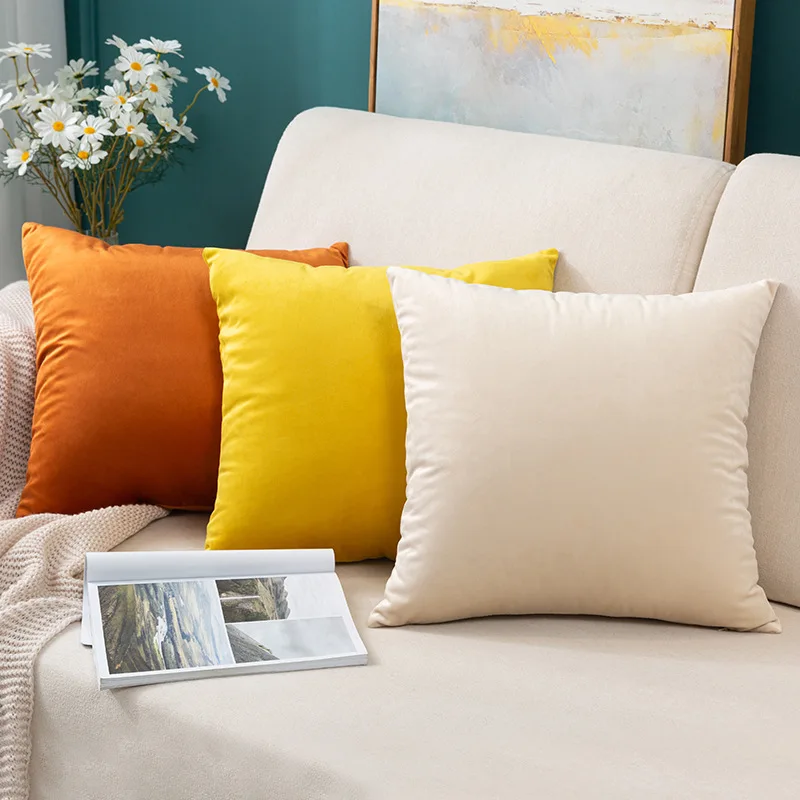 Pure color Pillow cover 24 color Cushion Cover Velvet pillow