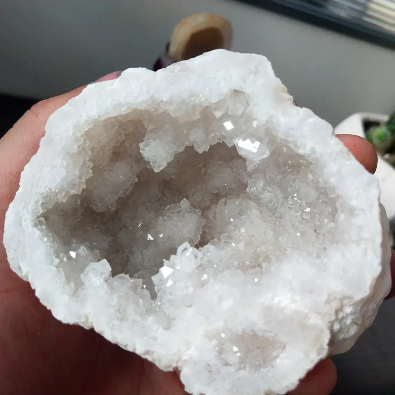 Большой камень natura Белый Агат геодезический кристалл кластер корнукопия фэн шуй