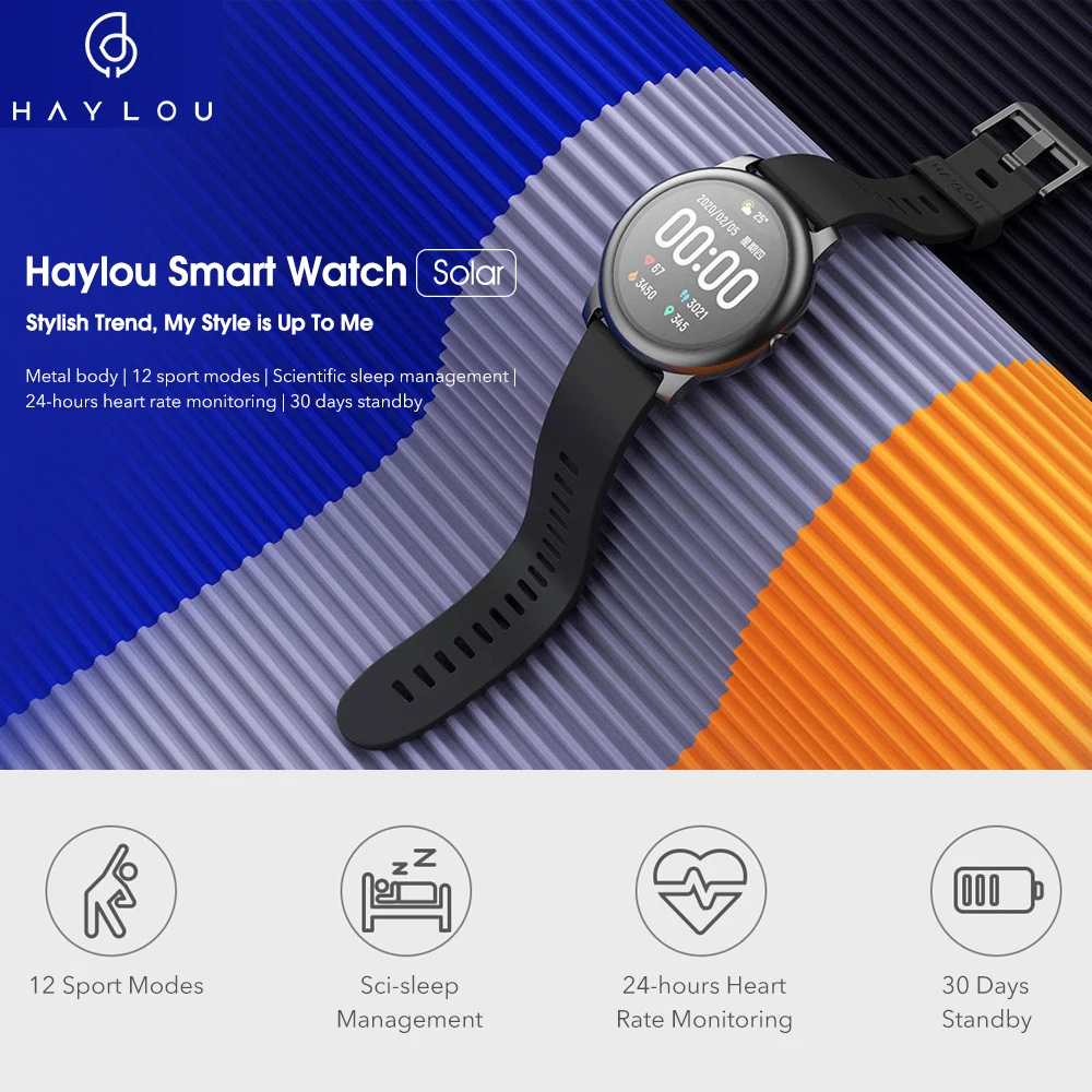 Умные часы глобальная версия Haylou Solar LS05 спортивные металлические мужские и