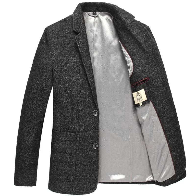 Мужской Повседневный шерстяной пиджак осенне-зимний Блейзер большого размера 2020