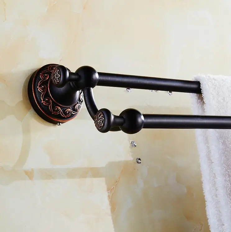 Держатель для полотенец из латуни с черной отделкой|Вешалки полотенец| |