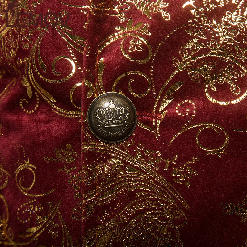 Мужской пиджак золотистого и красного цвета новинка 2018 двубортный с отворотами