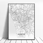 Порто Лиссабон Coimbra Португалия холст Художественная карта Плакат