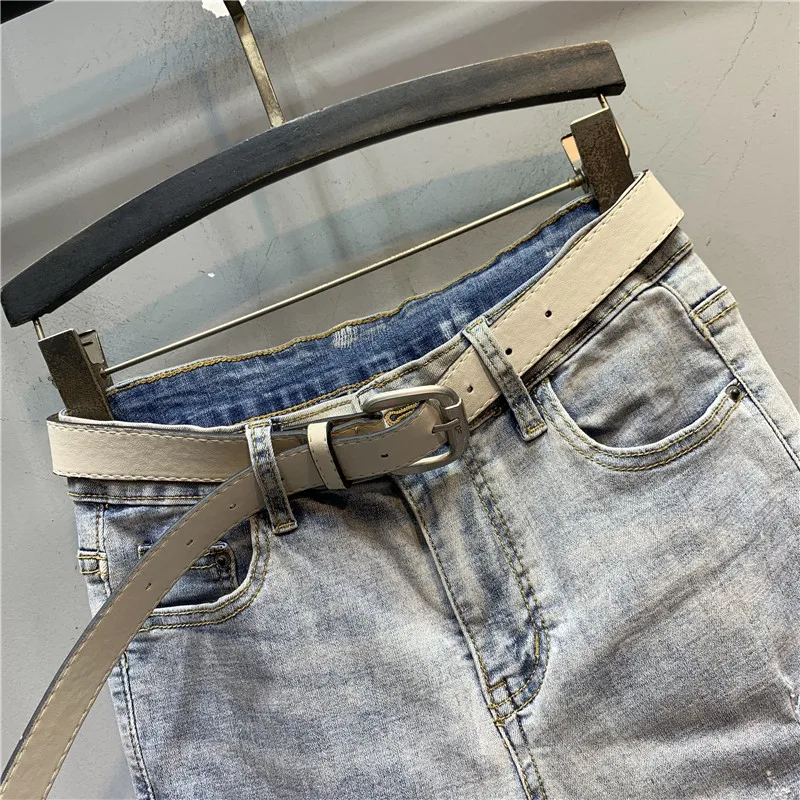 

European Women's Beads Diamond Denim Bootcut Trousers 2021 Summer New Thin High Waist Stretch Washed Ankle-length Flared Jeans