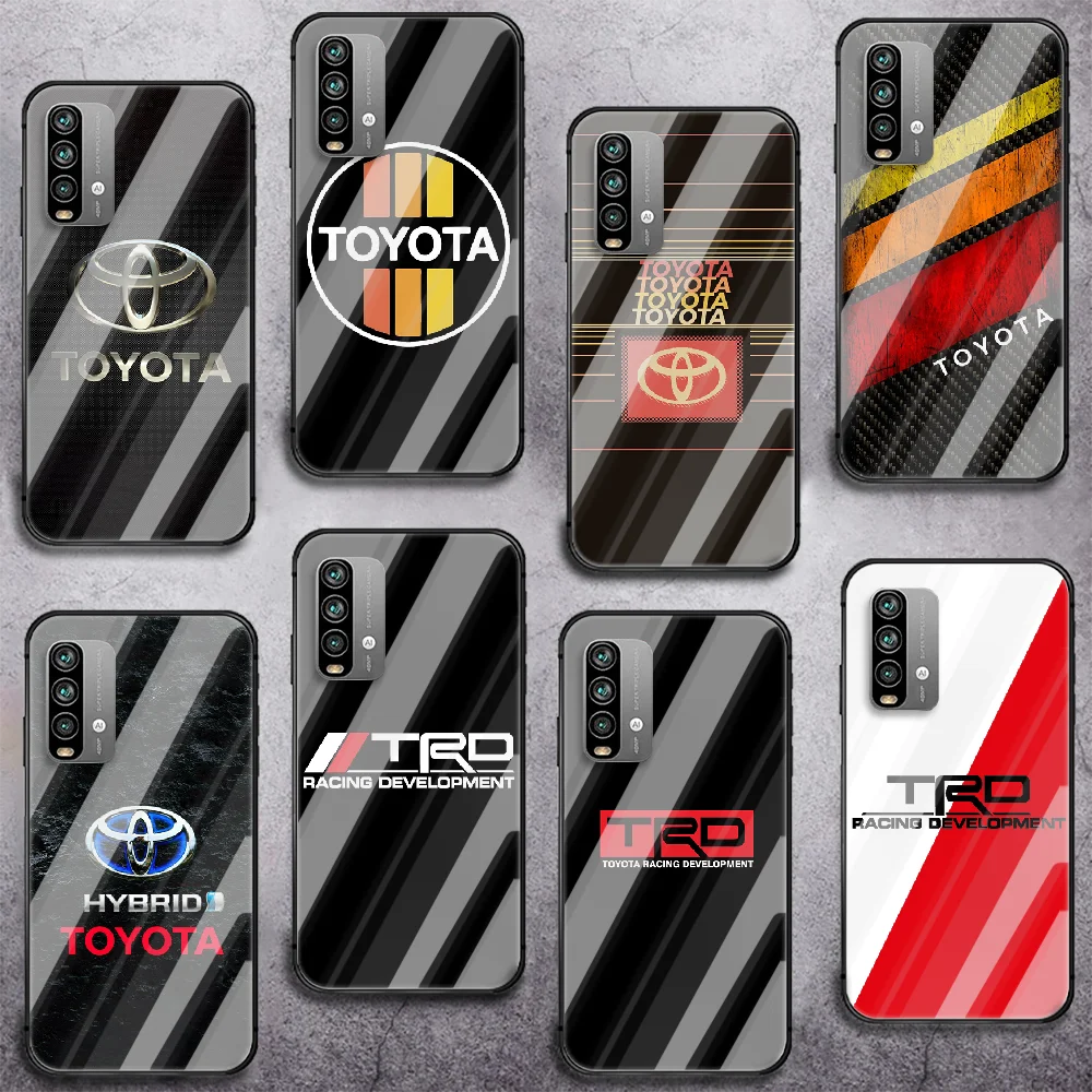 

Car Toyota TRD Phone Tempered Glass Case Cover For Xiaomi Redmi note k 7 8 9 10 30 40 A C T S Pro 4G 5G Ultra Black Waterproof