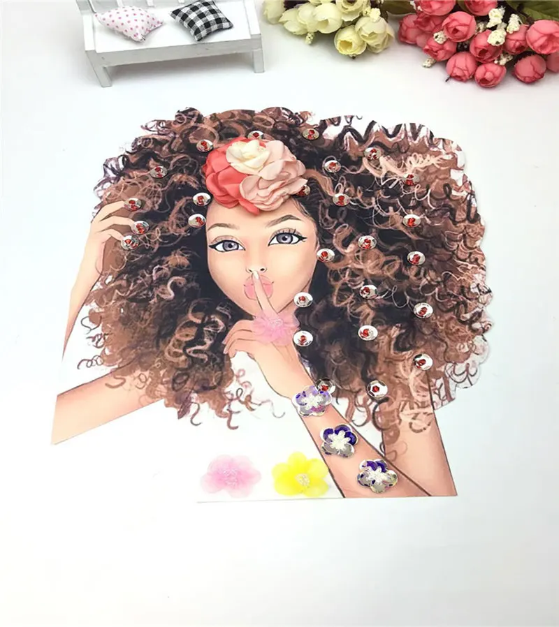 1 шт. Новое поступление красивые черные нашивки для девушек большой африканский