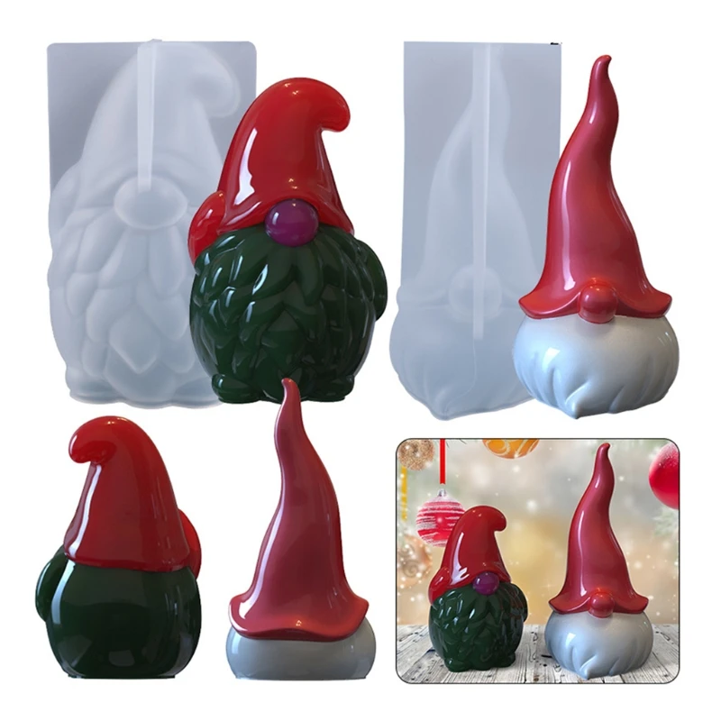 

3D Christmas Santa Claus Handmade Ornaments Epoxy Resin Mold Aromatherapy Plaster Soap Candle Silicone Mould DIY Crafts