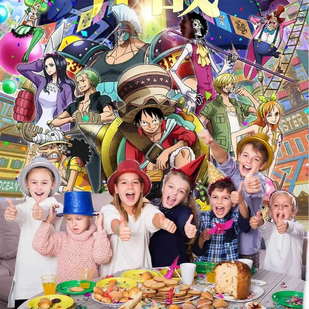 Лидер продаж виниловые фоны для вечерние в стиле аниме на заказ с изображением ОП