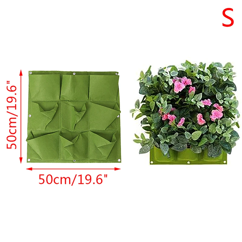 

Green Grow Bag 9/18 Pockets Wall Hanging Planting Bags Planter Vertical Garden Vegetable Living Garden Bag Home Supplies
