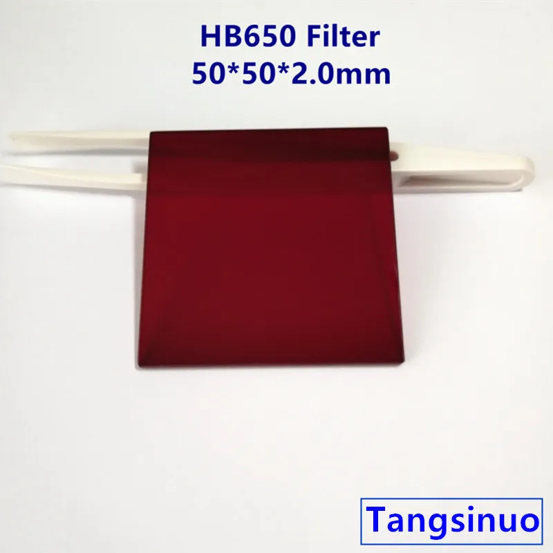 

50*50*2.0mm 650nm Longpass Filter Dark Red Optical Glass HB650 RG650