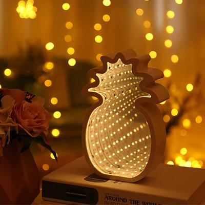 pineapple 3D новинка, светодиодный светильник, сказочный туннель, белый ночник, сердце, звезда, облако, колокольчик, Рождественская елка, косметический зеркальный светильник s для детей, игрушки для малышей - Цвет: pineapple