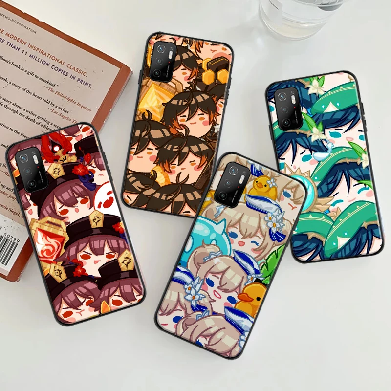 

Genshin Impact Game Popular Black Silicone Soft Phone Case For Xiaomi POCO F3 GT X3 Pro X3 GT M3 M3 Pro X3 X3 NFC Coque Cover