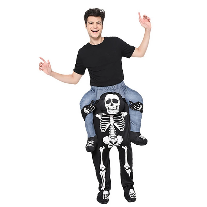 

Взрослые, скелетоны, призраки, брюки с надписью «нести меня», костюм на спину, женский, мужской, для Хэллоуина, вечеринки, смешные, поддельные...