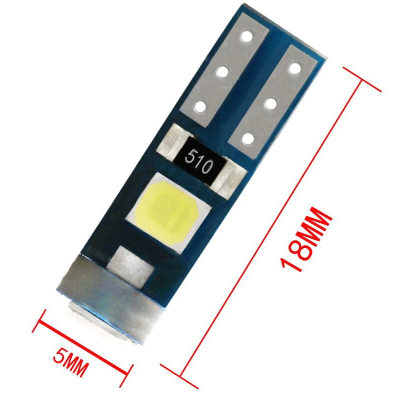 20 шт. T5 W1.2W 27 74 86 206 3SMD 3030 автомобильный интерьерный светильник, автоматический боковой клиновидный светодиодный индикатор приборной панели