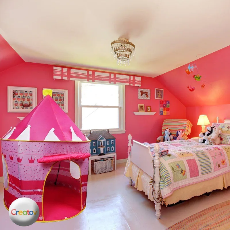 

Замок принцессы, игровой домик, большая комнатная и уличная детская игровая палатка для девочек, розовая