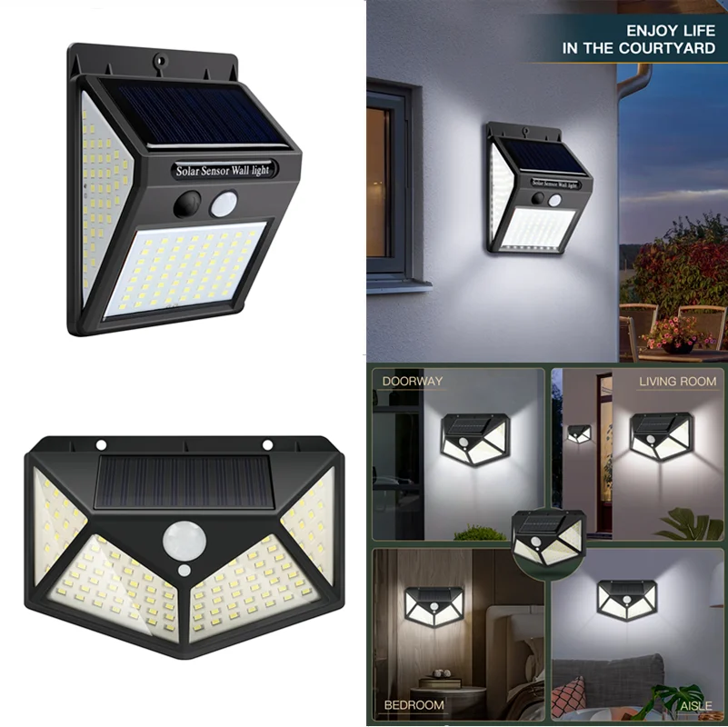

Solar Led Light Outdoor Wall Lamp 20-144 LED Waterproof Solar Lamp Motion Sensor Solar Sunlight Spotlights for Garden Decoration