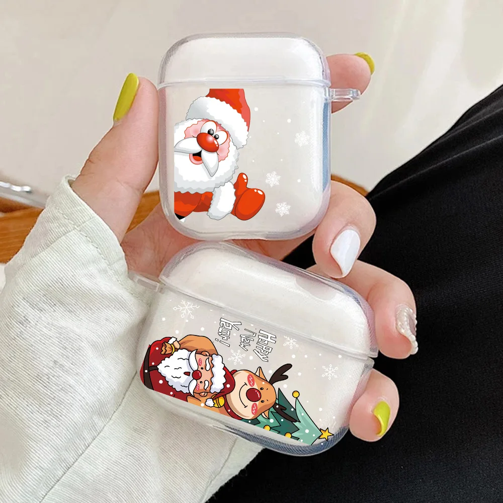 

Soft TPU Cover For Airpods 1 2 Earphone Coque Christmas Fundas Clear Case Covers Earpods For Apple Airpod 1 2 Box New Year Gift