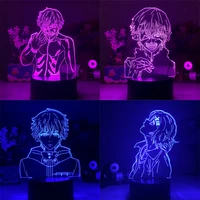 newest tokyo ghoul ken kaneki 3d lamp for bedroom decor nightlight cool birthday gift acrylic led night light anime black base