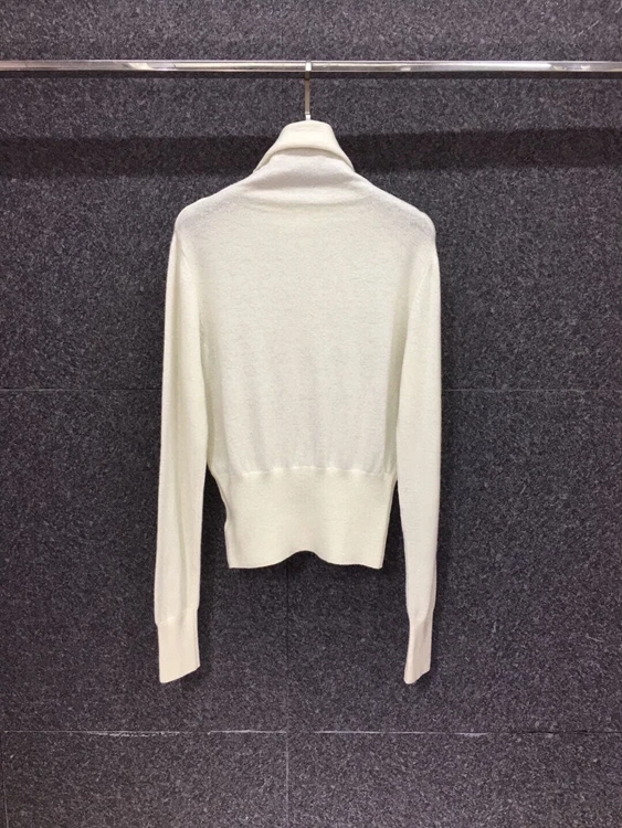 

2020 autumn and winter new women's high neck solid color decorative long-sleeved all-match sweater 1106