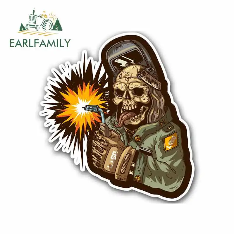

EARLFAMILY 13 см для сварочного шлема зомби, персональные автомобильные граффити-наклейки, наклейки, подходит для украшения RV