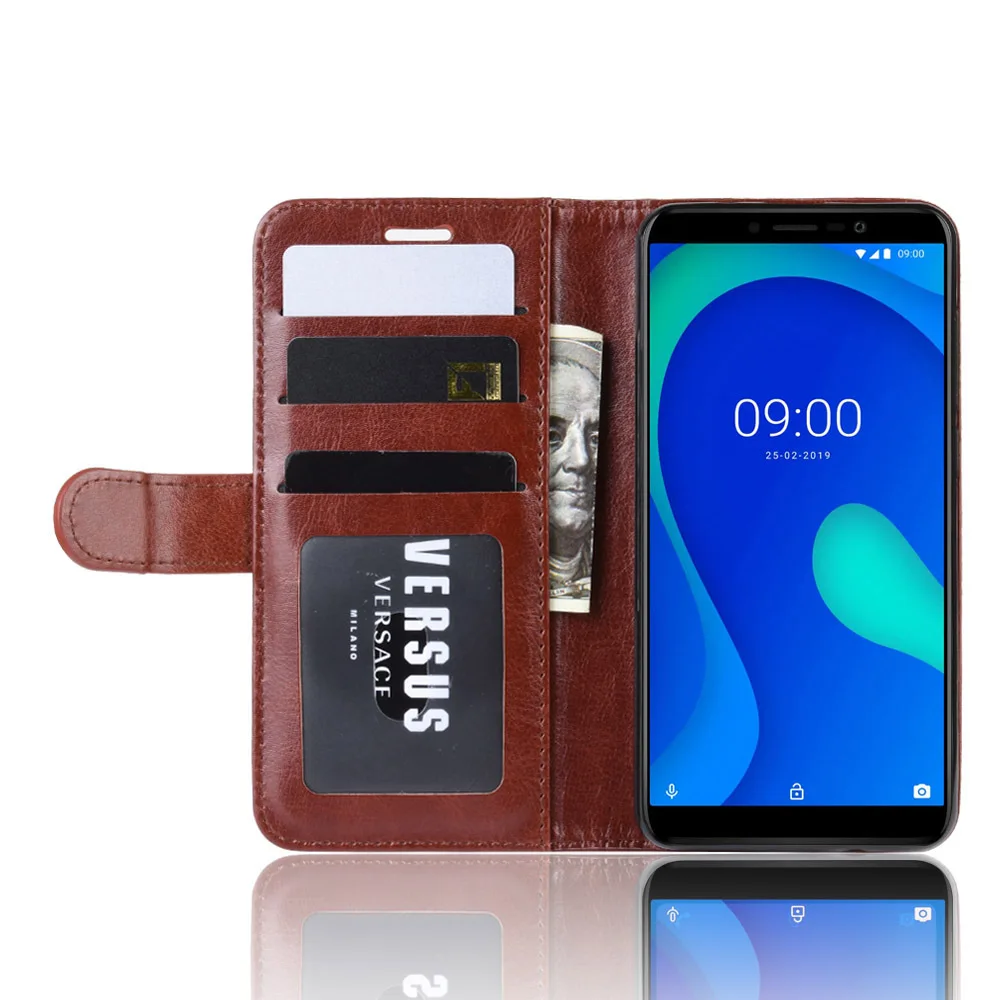 Кожаный чехол книжка с магнитной застежкой для телефона Wiko Y80|Бамперы| |
