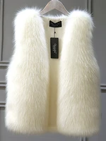 women fur vest 2021 new autumn female waistcoat faux fox fur coat warm white black gray jacket large size 3xl sleeveless coat