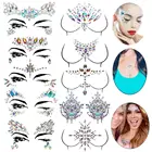 Драгоценные камни стразы наклейка на грудь Бохо временные груди тела драгоценные Камни Татуировки Украшения для тела для фестиваля макияжа