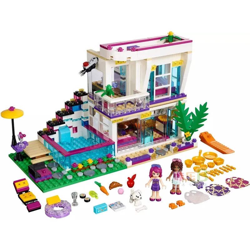 760pcs Pop Star Livi's House Building Block Compatible 41135 Friends For Girls Figures Bricks Educational Toys Children | Игрушки и