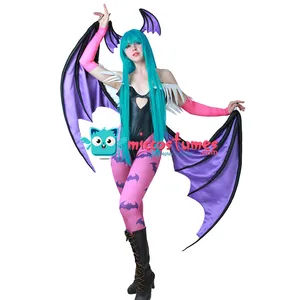 morrigan aensland cosplay costume with wings whole set outfit free global shipping