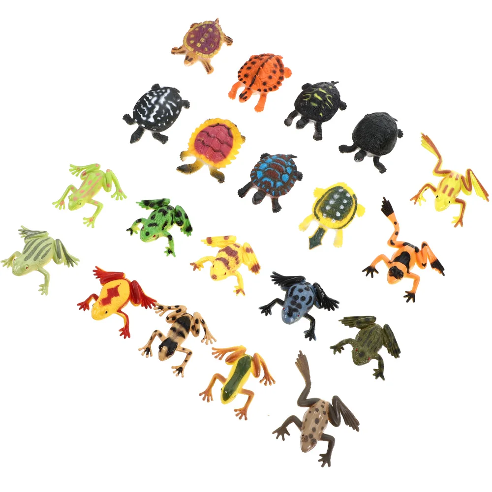

20Pcs Frogs Figures Frogs Turtles Lifelike Figurines Frogs Set for Education