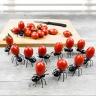 12 шт. муравьиные пищевые чистки для животных фруктов пищевые зубочистки Десертные Вилки чистки (черные)
