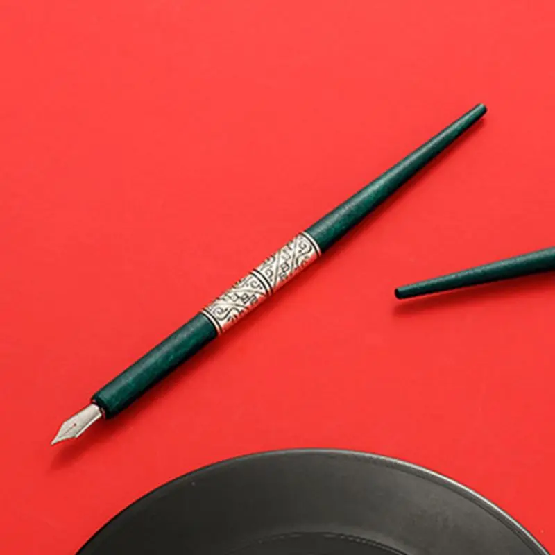 

Wood Manga Calligraphy Dip Pen Holder with 6 Nibs for Lettering Skiching Drawing