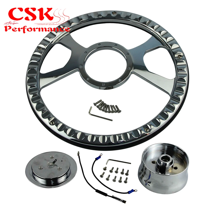 9 болт 14 &quotХромированная заготовка рулевого колеса с кнопкой рога и адаптером