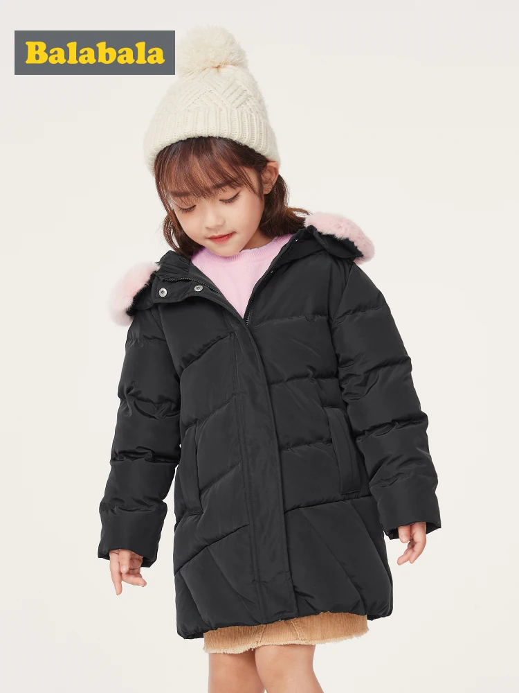 Girls down jacket long children's wear autumn and winter 2019 new baby hooded children keep warm | Детская одежда и обувь
