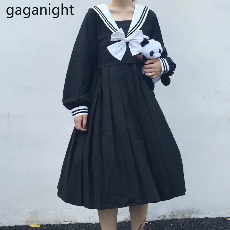Gaganight модное студенческое платье макси в консервативном стиле с длинными