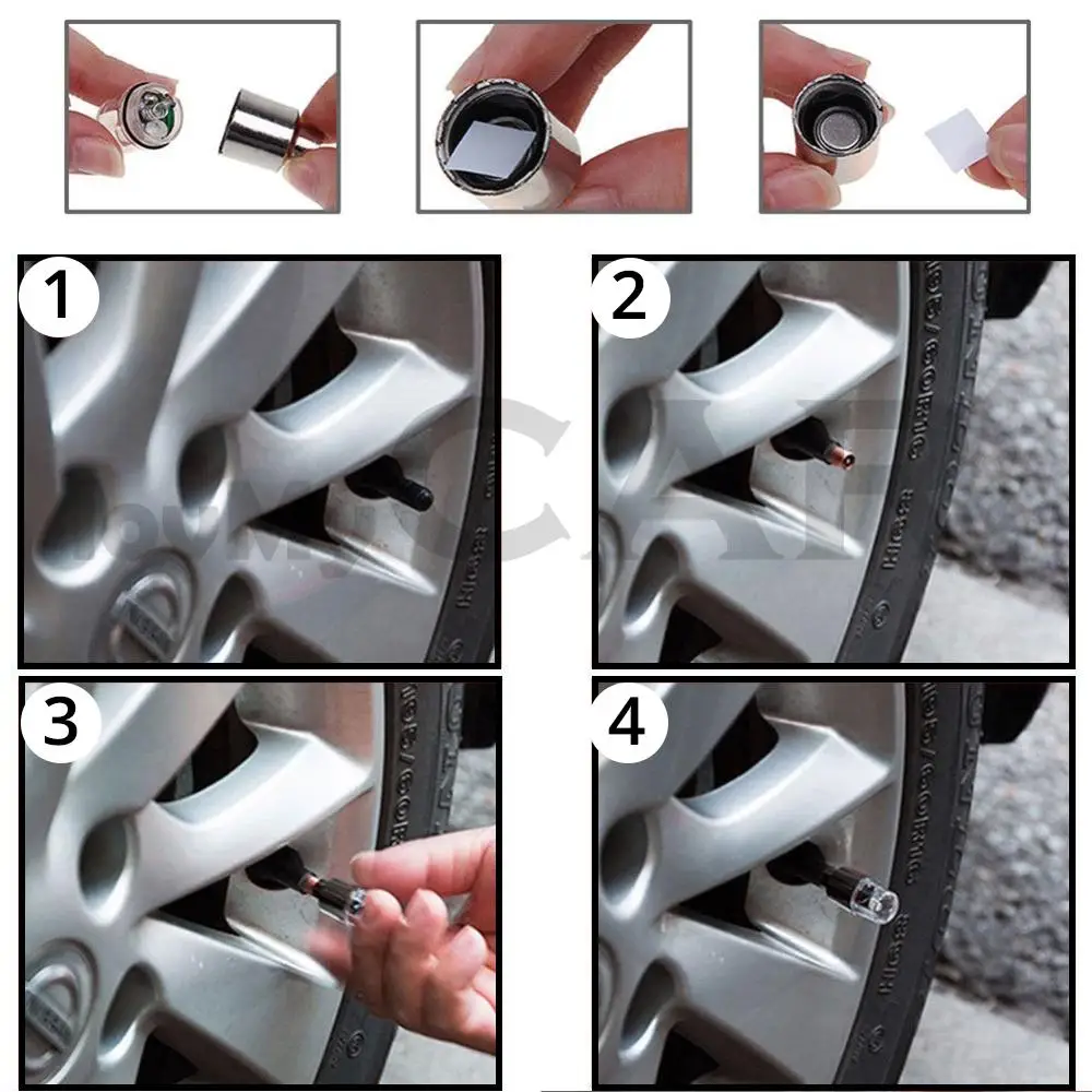 

2X Car Light Bike Lamp Wheel Tire Led Tyre Valve Flash Neon LED Auto Dust Proof Cap Spoke Car Valve Stems Lamp Caps Accessories