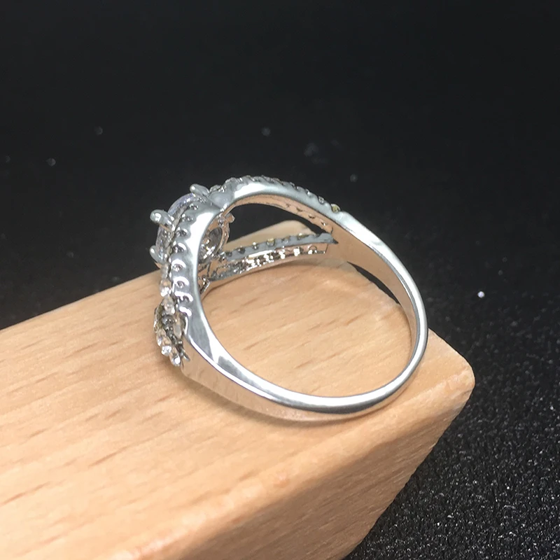 Уникальное кольцо C Cross Moon Bling для женщин обручальное серебряного цвета женское на