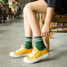 высокие носки женские харадзюку корейский стиль японский стиль длинные хлопок Полосатые носки в Корейском стиле Харадзюку, женская уличная одежда, японские Хлопковые женские носки, женские носки