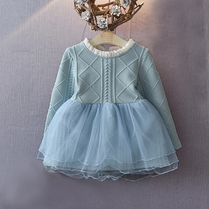 Платье для девочек весенне-осенние детские модные хлопковые платья с длинными