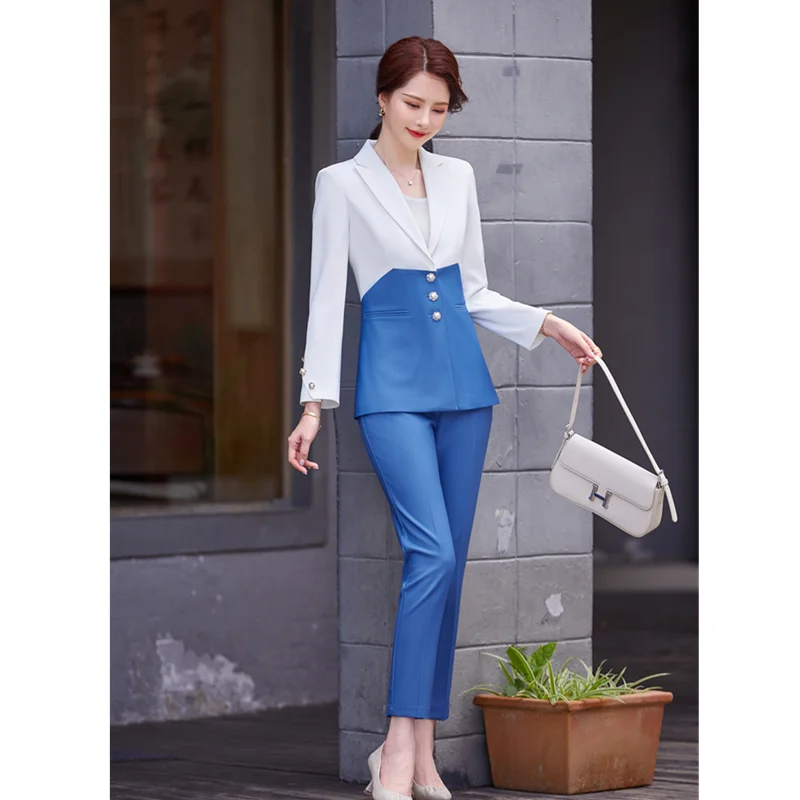 

2021 autumn and winter new high-end workplace light mature style women's elegant fashion atmosphere goddess fan two-piece suit