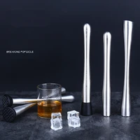 stainless steel wine tools ice cocktail swizzle stick fruit muddle pestle popsicle sticks crushed ice hammer bar tools