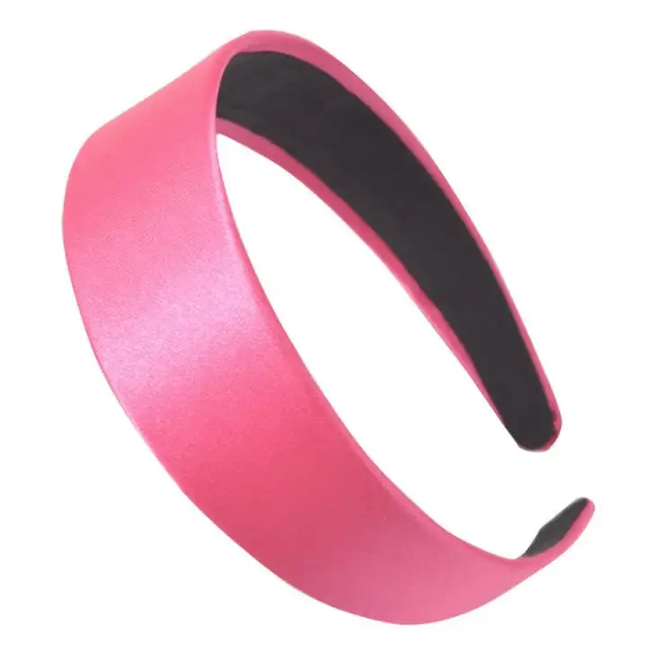 Hair Band Plain Alice Hairband Bow Hoop 3cm Width Headbands 1.1 Inch Wide Hair Band Ribbon HeadBand - Color: rose red