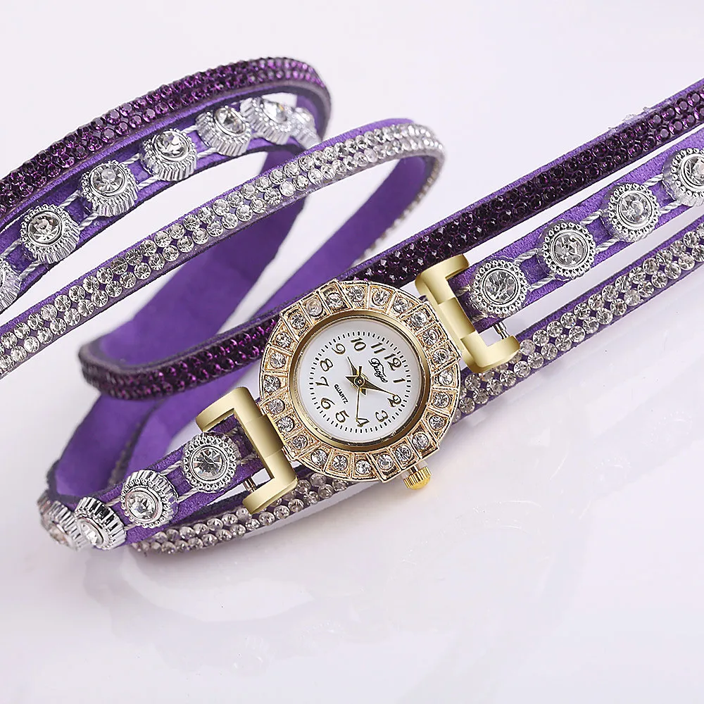 

Fashion Luxurious Quartz Watch Women Watches Casual Analog Quartz Women Rhinestone Bracelet Watch Gift Free Ship