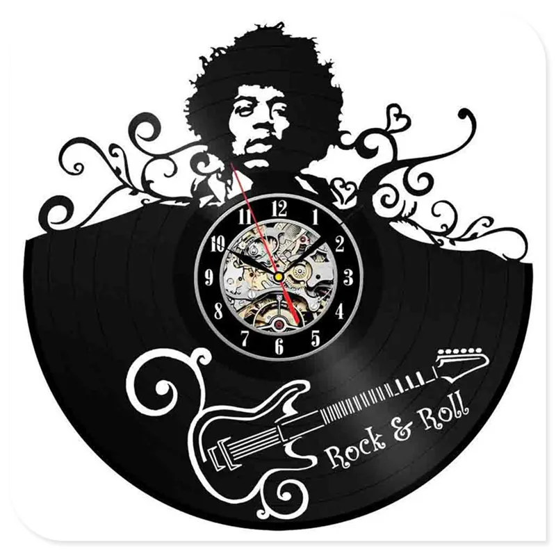 7 Jimi Hendrix 3D ручной работы художественное зеркало настенные часы виниловая запись наклейка для стены в виде часов домашний декор поддержка Прямая - Цвет: 7